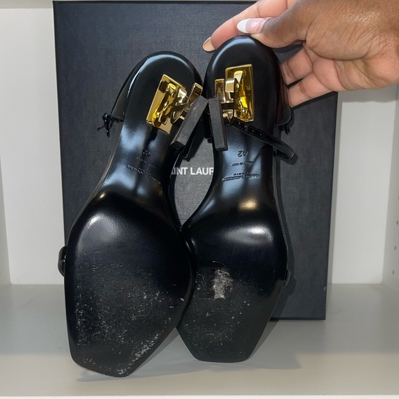 Saint Laurent Opyum YSL Logo-Heel Sandals with Golden Hardware size 42 - Picture 5 of 5